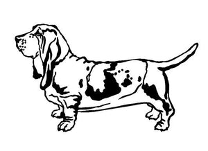 basset hound dog car window sticker