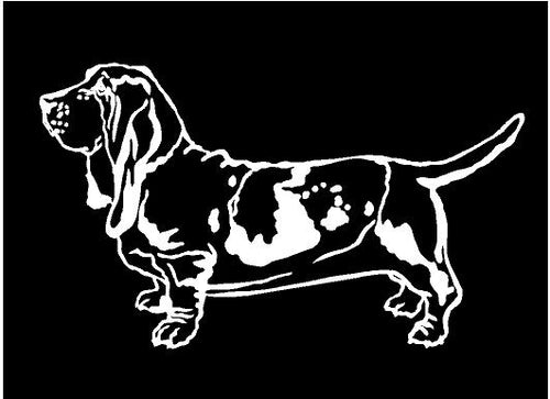 basset hound decal car truck window dog sticker