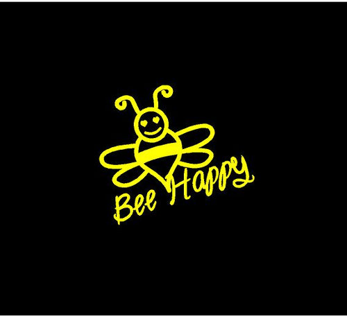 bee happy decal car truck window bumble bee sticker