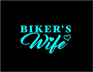 bikers wife decal car truck window sticker