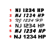 Load image into Gallery viewer, Boat registration number decals set of 2