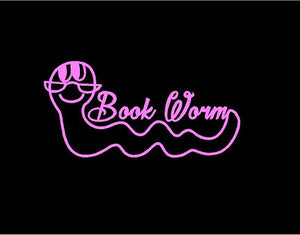 book worm car sticker