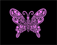 Load image into Gallery viewer, Intricate Butterfly Decal Custom Vinyl car truck window sticker