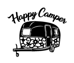 Happy Camper Decal Custom Vinyl car truck window camper rv airstream bumper sticker