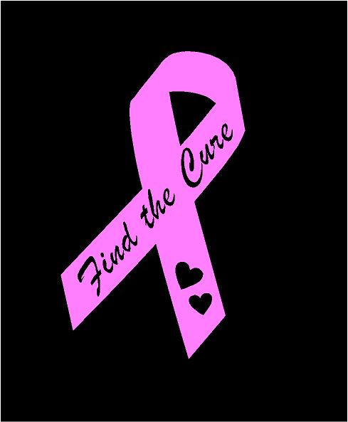 pink breast cancer decal find the cure ribbon car truck window bumper sticker