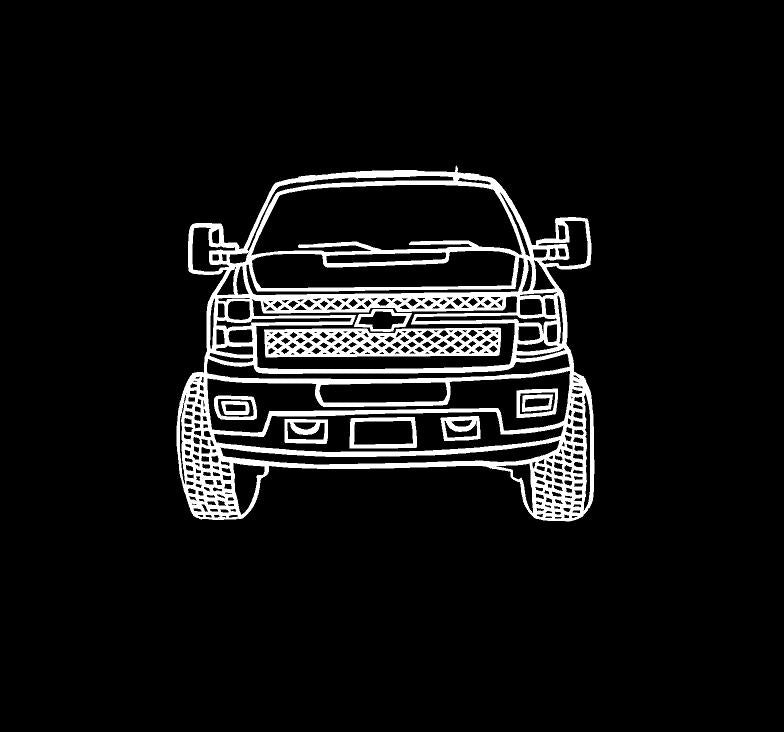Line Sticker Truck Chevy Truck Line Art Decal Custom Vinyl Chevy Truck Sticker ...