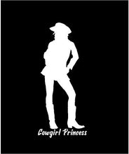 Load image into Gallery viewer, cowgirl princess silhouette decal car truck window sticker