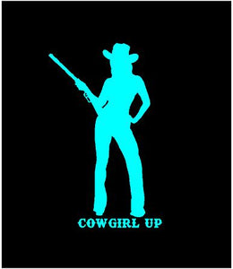 cowgirl up car decal
