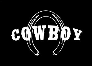 cowboy horseshoe decal custom vinyl car truck window western sticker