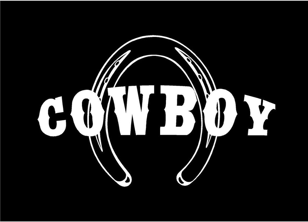 cowboy horseshoe decal custom vinyl car truck window western sticker