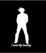 Load image into Gallery viewer, cowboy decal i love my cowboy car truck window sticker