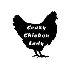crazy chicken lady truck decal
