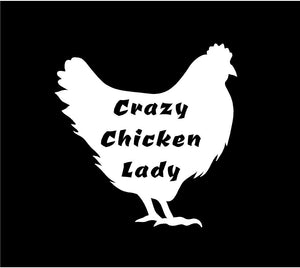 crazy chicken lady car decal sticker