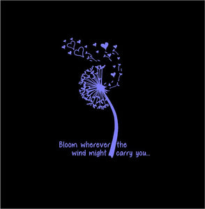 Dandelion Bloom Wherever the Wind Might Carry You custom Vinyl Laptop Decal sticker