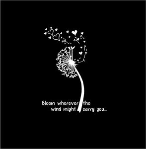 Dandelion Bloom Wherever the Wind Might Carry You custom Vinyl Laptop Decal sticker