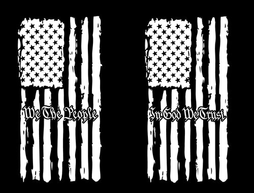 We the people In God we trust distressed flag decals
