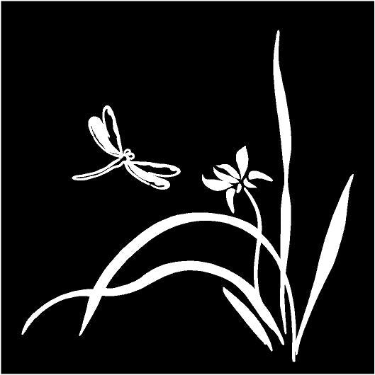 lily flower car decal Dragonfly Flowers Decal Custom Vinyl car truck window mailbox sticker Teal