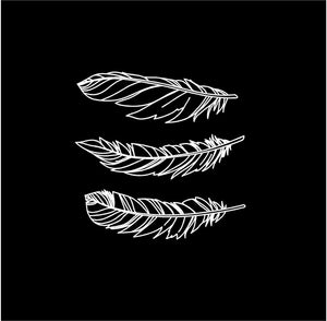 feathers decal boho car truck window feather stickers