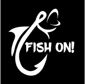 Fish On Decal Custom Vinyl Fishermans car truck window fishing sticker –  CustomVinylDecals4U