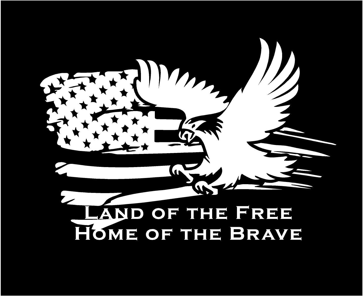 Home of the Free Because of the Brave Decal  Nostalgia Decals Patriotic  Vinyl Graphics – Nostalgia Decals Online