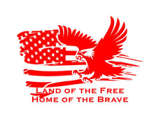 Load image into Gallery viewer, land of the free home of the brave flag sticker