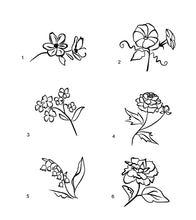 Load image into Gallery viewer, flower lineart decals laptop car truck window floral stickers
