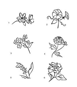 flower lineart decals laptop car truck window floral stickers