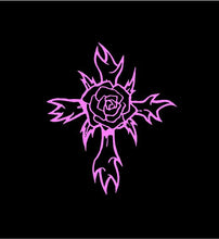 Load image into Gallery viewer, gothic rose cross decal car truck window religious sticker