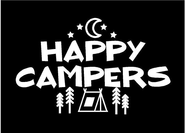 happy campers decal custom vinyl car truck camper rv window sticker
