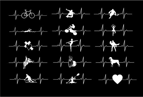 heart beat car window decal