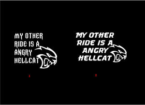 angry hellcat car decal