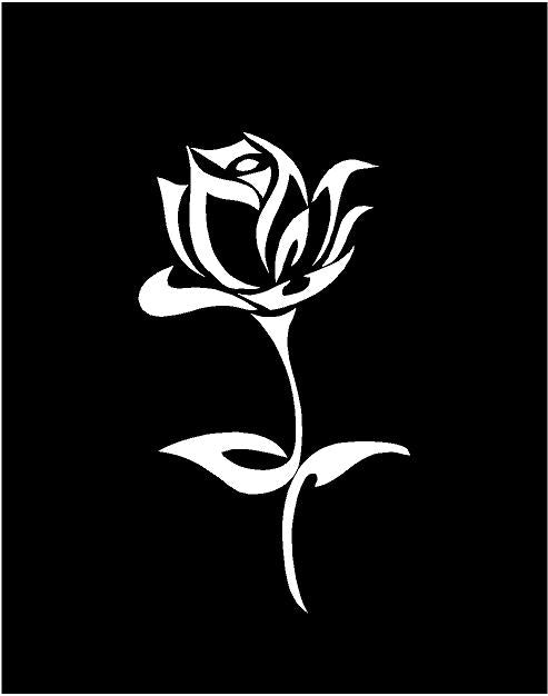 Rose Decal Custom Vinyl Car Truck Window Laptop Simple Flower Sticker ...