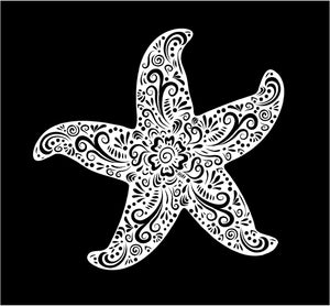 henna starfish car window decal