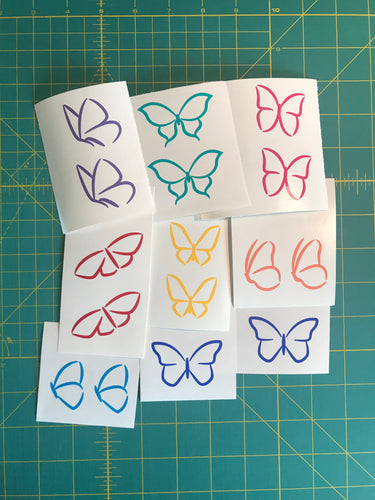 butterfly lineart decals craft project stickers set of 8