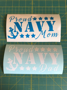 proud navy mom dad military decal car truck window sticker
