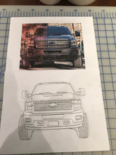 Load image into Gallery viewer, Chevy truck photo to drawing