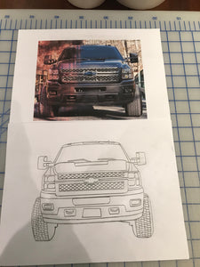 Chevy truck photo to drawing