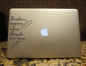 feathers appear when angels are near decal car truck window laptop sticker