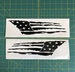 distressed tattered usa flag decals american car truck window stickers