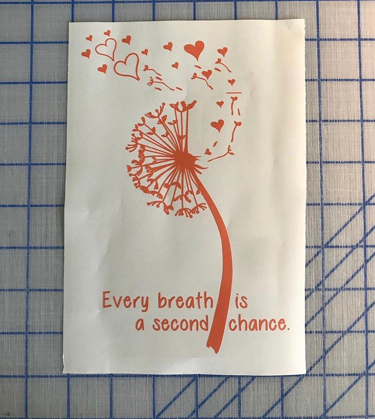 dandelion decal every breath is a second chance laptop sticker