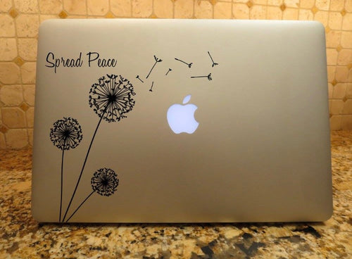 dandelion decal spread peace laptop car truck window sticker