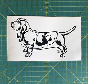 basset hound dog car decal