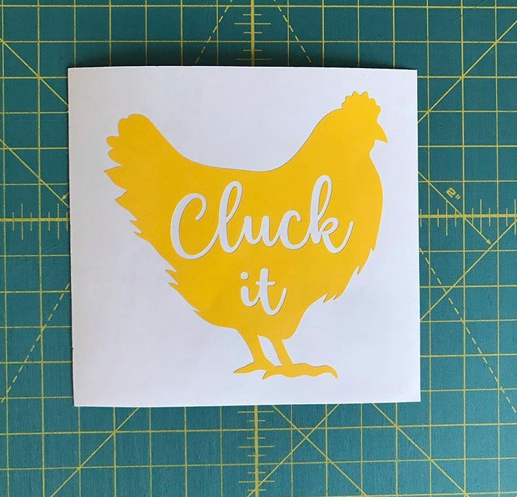 cluck it chicken decal car truck window farm sticker