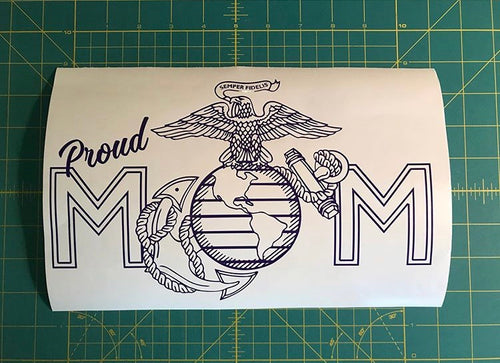 proud mom usmc car window decal