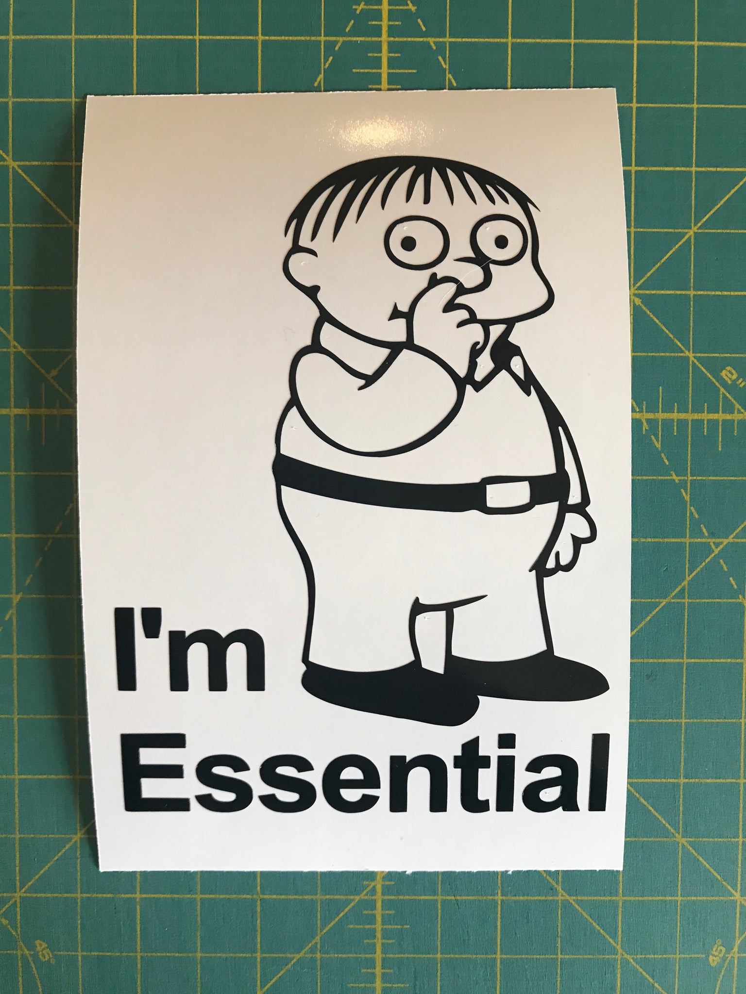 Essential Decals I'm Essential Decal Custom Vinyl car truck window Ralph Wiggum sticker ...