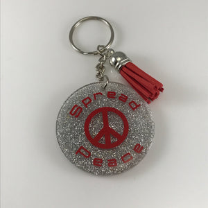 Spread Peace Peace Sign Keychain
