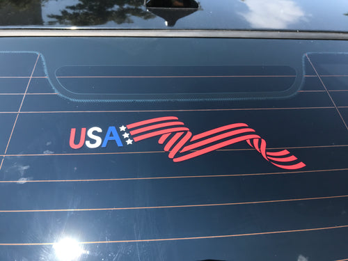 USA Stars and Striped car Window Decal