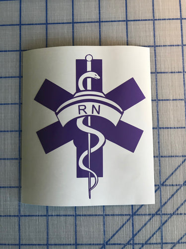 rn lpn symbol decal car truck window laptop sticker