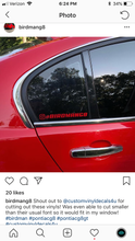 Load image into Gallery viewer, custom instagram name tag decal
