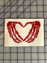 Load image into Gallery viewer, Skeleton Hands Heart Symbol Decal